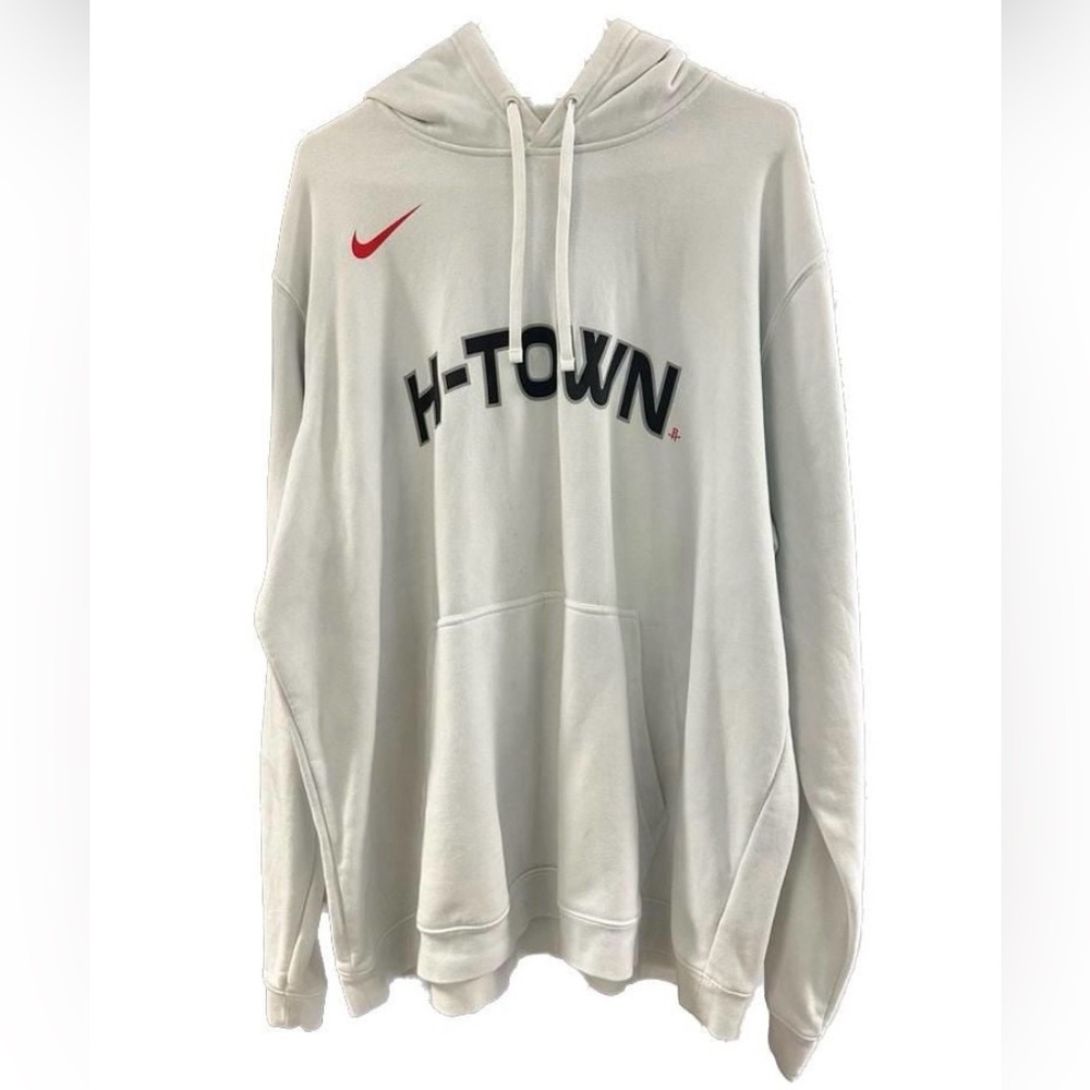 Nike White H-TOWN Houston Rockets Hoodie with Red Swoosh